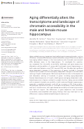 Cover page: Aging differentially alters the transcriptome and landscape of chromatin accessibility in the male and female mouse hippocampus.