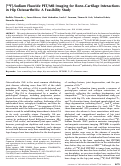 Cover page: [18F]‐Sodium Fluoride PET/MR Imaging for Bone–Cartilage Interactions in Hip Osteoarthritis: A Feasibility Study