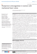 Cover page: Postpartum anticoagulation in women with mechanical heart valves