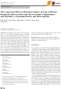 Cover page: The Long-Term Effects of Bariatric Surgery on Type 2 Diabetes Remission, Microvascular and Macrovascular Complications, and Mortality: a Systematic Review and Meta-Analysis.