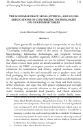 Cover page: The Moveable Feast: Legal, Ethical, and Social Implications of Converging Technologies on Our Dinner Tables