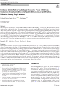 Cover page: Evidence for the Role of State-Level Economic Policy in HIV Risk Reduction: State Earned Income Tax Credit Generosity and HIV Risk Behavior Among Single Mothers