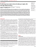 Cover page: Predicting transcription factor binding in single cells through deep learning