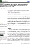 Cover page: Impact of Intermittent Fasting and/or Caloric Restriction on Aging-Related Outcomes in Adults: A Scoping Review of Randomized Controlled Trials.