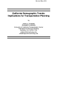 Cover page: California Demographic Trends: Implications for Transportation Planning