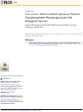 Cover page: Correction: Mitochondrial Uptake of Thiamin Pyrophosphate: Physiological and Cell Biological Aspects.