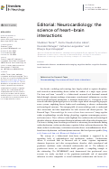 Cover page of Editorial: Neurocardiology: the science of heart–brain interactions