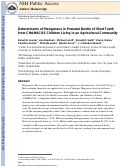 Cover page: Determinants of Manganese in Prenatal Dentin of Shed Teeth from CHAMACOS Children Living in an Agricultural Community