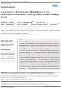 Cover page: A mutation in desmin makes skeletal muscle less vulnerable to acute muscle damage after eccentric loading in rats