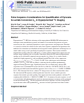 Cover page: Pulse sequence considerations for quantification of pyruvate‐to‐lactate conversion kPL in hyperpolarized 13C imaging