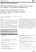 Cover page: Antithymocyte globulin therapy for patients with recent-onset type 1 diabetes: 2 year results of a randomised trial