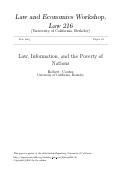 Cover page: Law, Information, and the Poverty of Nations