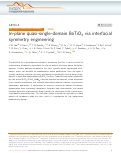 Cover page: In-plane quasi-single-domain BaTiO3 via interfacial symmetry engineering