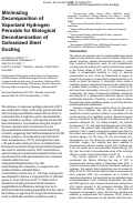 Cover page: Minimizing Decomposition of Vaporized Hydrogen Peroxide for Biological Decontamination of Galvanized Steel Ducting