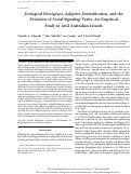 Cover page: Ecological Divergence, Adaptive Diversification, and the Evolution of Social Signaling Traits: An Empirical Study in Arid Australian Lizards.