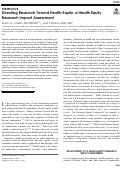 Cover page: Directing Research Toward Health Equity: a Health Equity Research Impact Assessment