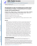 Cover page: Developmental Cascades From Maternal Preconception Stress to Child Behavior Problems: Testing Multilevel Preconception, Prenatal, and Postnatal Influences