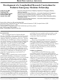 Cover page: Development of a Longitudinal Research Curriculum for Pediatric Emergency Medicine Fellowship