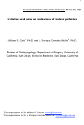 Cover page: Irritation and odor as indicators of indoor pollution