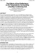 Cover page: The Effects of Roof Reflectance on Air Temperatures Surrounding a Rooftop Condensing Unit