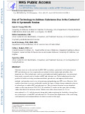 Cover page: Use of Technology to Address Substance Use in the Context of HIV: A Systematic Review