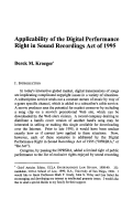 Cover page: Applicability of the Digital Performance Right in Sound Recordings Act of 1995