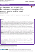 Cover page: Local estrogen axis in the human bone microenvironment regulates estrogen receptor-positive breast cancer cells