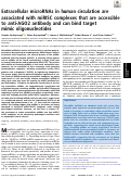 Cover page: Extracellular microRNAs in human circulation are associated with miRISC complexes that are accessible to anti-AGO2 antibody and can bind target mimic oligonucleotides.