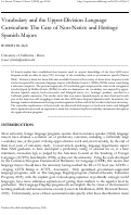 Cover page: Vocabulary and the Upper-division Language Curriculum:  The Case of Non-native and Heritage Spanish Majors