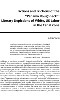 Cover page: Fictions and Frictions of the "Panama Roughneck": Literary Depictions of White, US Labor in the Canal Zone