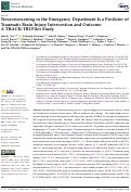 Cover page: Neuroworsening in the Emergency Department Is a Predictor of Traumatic Brain Injury Intervention and Outcome: A TRACK-TBI Pilot Study.