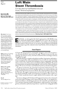 Cover page: Left main stent thrombosis complicated by eptifibatide-induced acute thrombocytopenia.