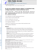 Cover page: Do all patients with cancer experience fatigue? A longitudinal study of fatigue trajectories in women with breast cancer