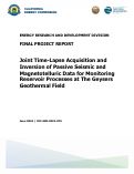 Cover page: Joint Time-Lapse Acquisition and Inversion of Passive Seismic and Magnetotelluric Data for Monitoring Reservoir Processes at The Geysers Geothermal Field