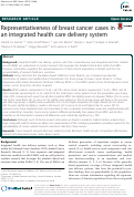 Cover page: Representativeness of breast cancer cases in an integrated health care delivery system.