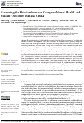 Cover page: Examining the Relation between Caregiver Mental Health and Student Outcomes in Rural China.