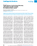 Cover page of Organoids as a tool in drug discovery and patient-specific therapy for head and neck cancer.