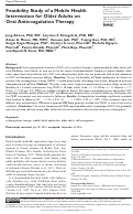 Cover page: Feasibility Study of a Mobile Health Intervention for Older Adults on Oral Anticoagulation Therapy