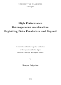 Cover page: High Performance Heterogeneous Acceleration: Exploiting Data Parallelism and Beyond