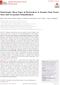 Cover page: Diazotrophs Show Signs of Restoration in Amazon Rain Forest Soils with Ecosystem Rehabilitation