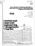 Cover page: SCALE INHIBITION IN GEOTHERMAL OPERATIONS - EXPERIMENTS WITH DEQUEST 2060 PHOSPHONATE IN REPUBLIC'S EAST MESA FIELD