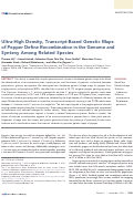 Cover page: Ultra-High Density, Transcript-Based Genetic Maps of Pepper Define Recombination in the Genome and Synteny Among Related Species