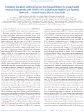 Cover page: Symptom Duration and Risk Factors for Delayed Return to Usual Health Among Outpatients with COVID-19 in a Multistate Health Care Systems Network — United States, March–June 2020