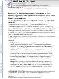 Cover page: Disparities in the Occurrence of Long-Term Effects of Bone Marrow Suppression after Treatment in Adolescent Young Adult Breast Cancer Survivors