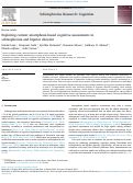 Cover page: Exploring current smartphone-based cognitive assessments in schizophrenia and bipolar disorder.