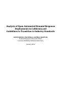 Cover page: Analysis of Open Automated Demand Response Deployments in California and Guidelines to Transition to Industry Standards