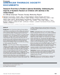 Cover page: Research Priorities in Pediatric Asthma Morbidity: Addressing the Impacts of Systemic Racism on Children with Asthma in the United States. An Official American Thoracic Society Workshop Report.