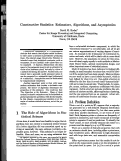 Cover page: Constructive Statistics: Estimators, Algorithms, and Asymptotics