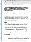 Cover page: “I Have Remained Strong Because of That Food”: Acceptability and Use of Lipid-Based Nutrient Supplements Among Pregnant HIV-Infected Ugandan Women Receiving Combination Antiretroviral Therapy