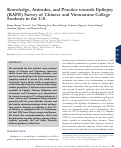 Cover page: Knowledge, Attitudes, and Practice towards Epilepsy (KAPE) Survey of Chinese and Vietnamese College Students in the U.S.